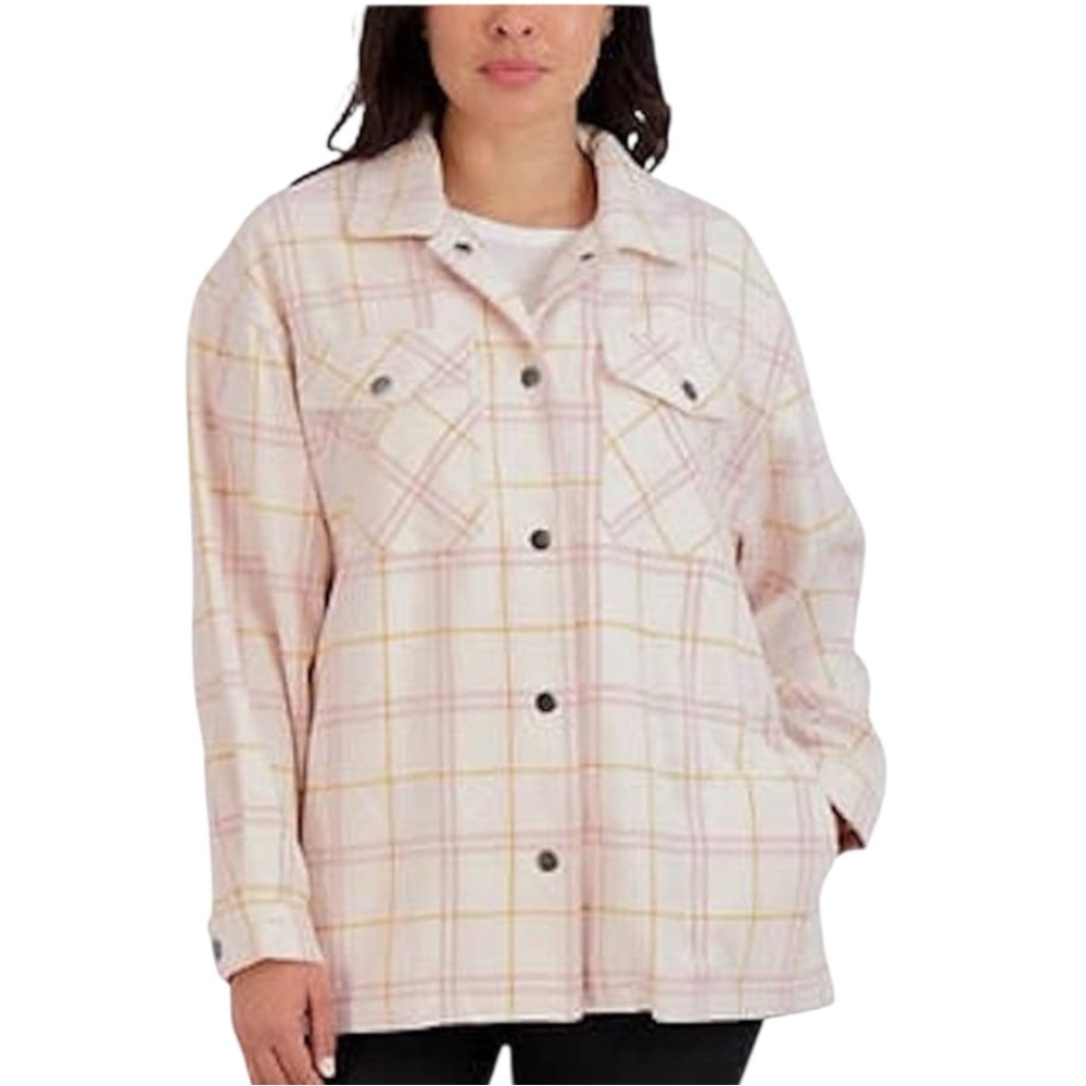 HFX Women's Long Sleeve Cozy Shacket Shirt Jacket